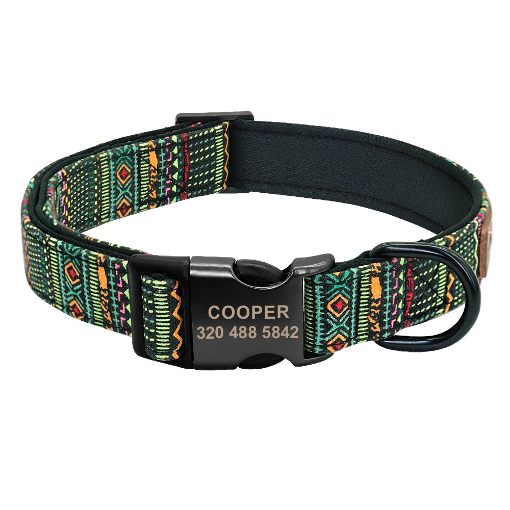 Custom Engraved Dog Collar + Optional Leash – Personalized Nylon ID Tag for Small, Medium & Large Dogs