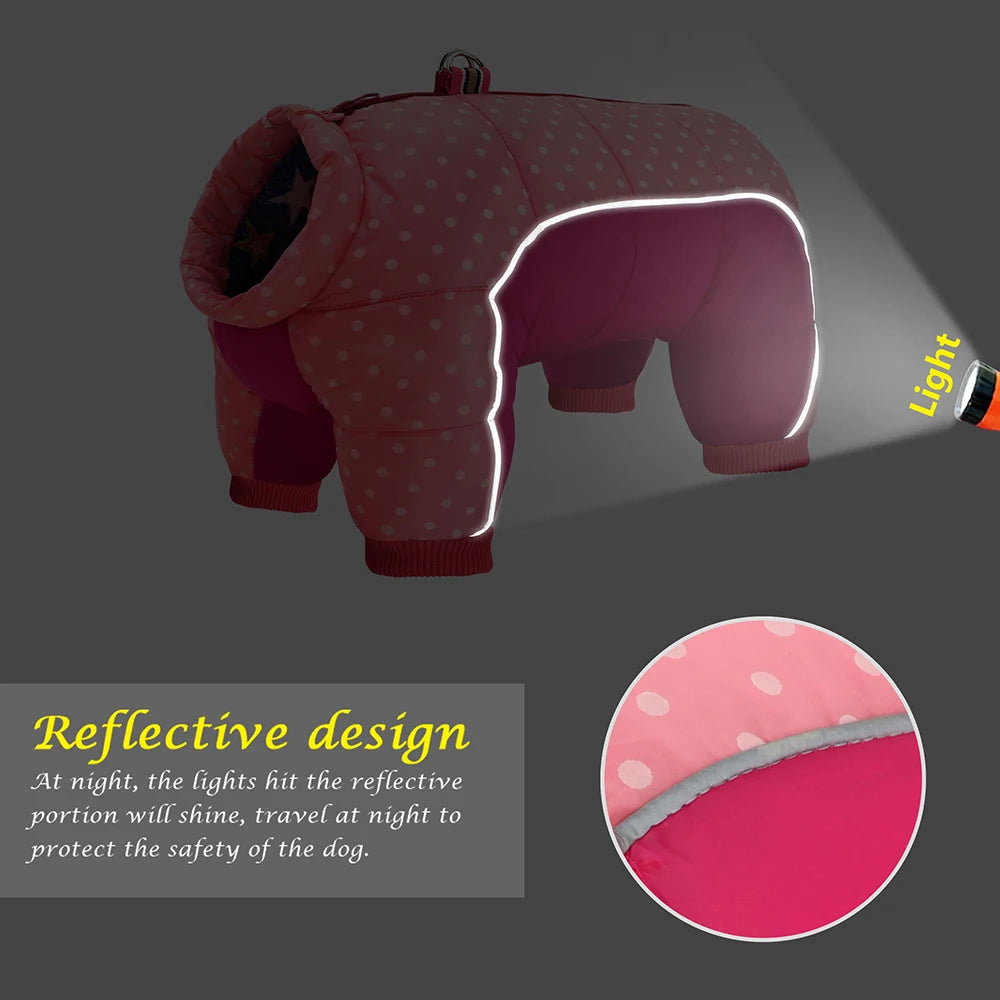 Waterproof Warm Dog Clothes – Winter Jumpsuit for Small, Medium & Large Dogs
