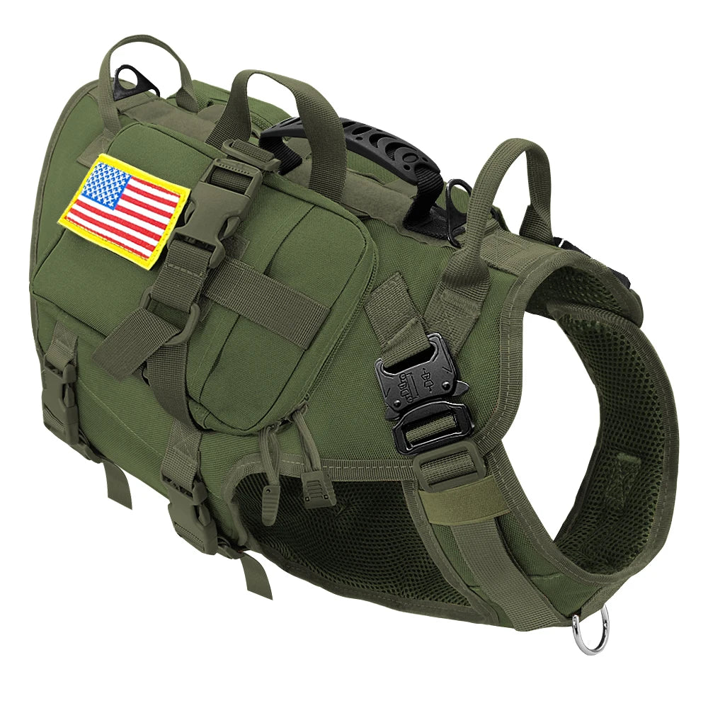 Tactical Dog Harness – Military MOLLE No-Pull Vest for Medium & Large Dogs