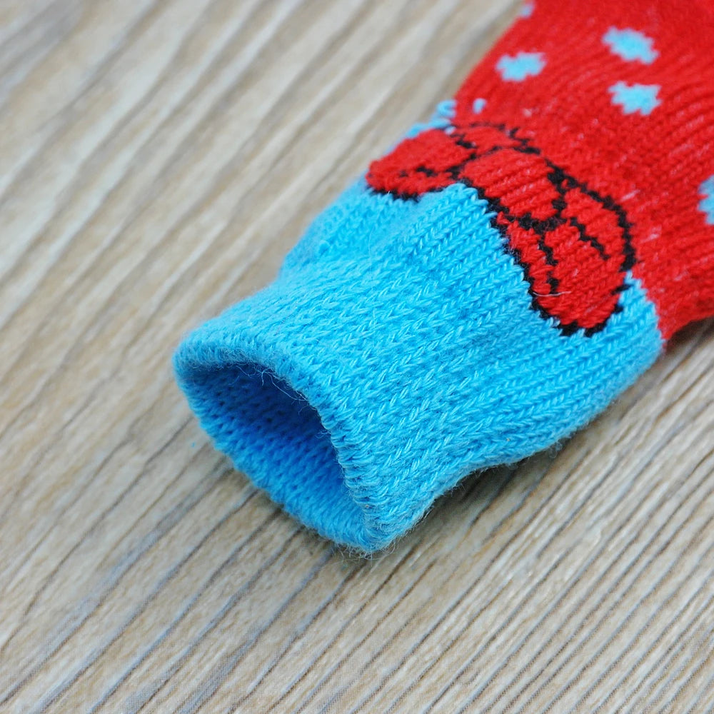 4pcs Set – Cute Anti-Slip Knit Socks for Dogs & Cats