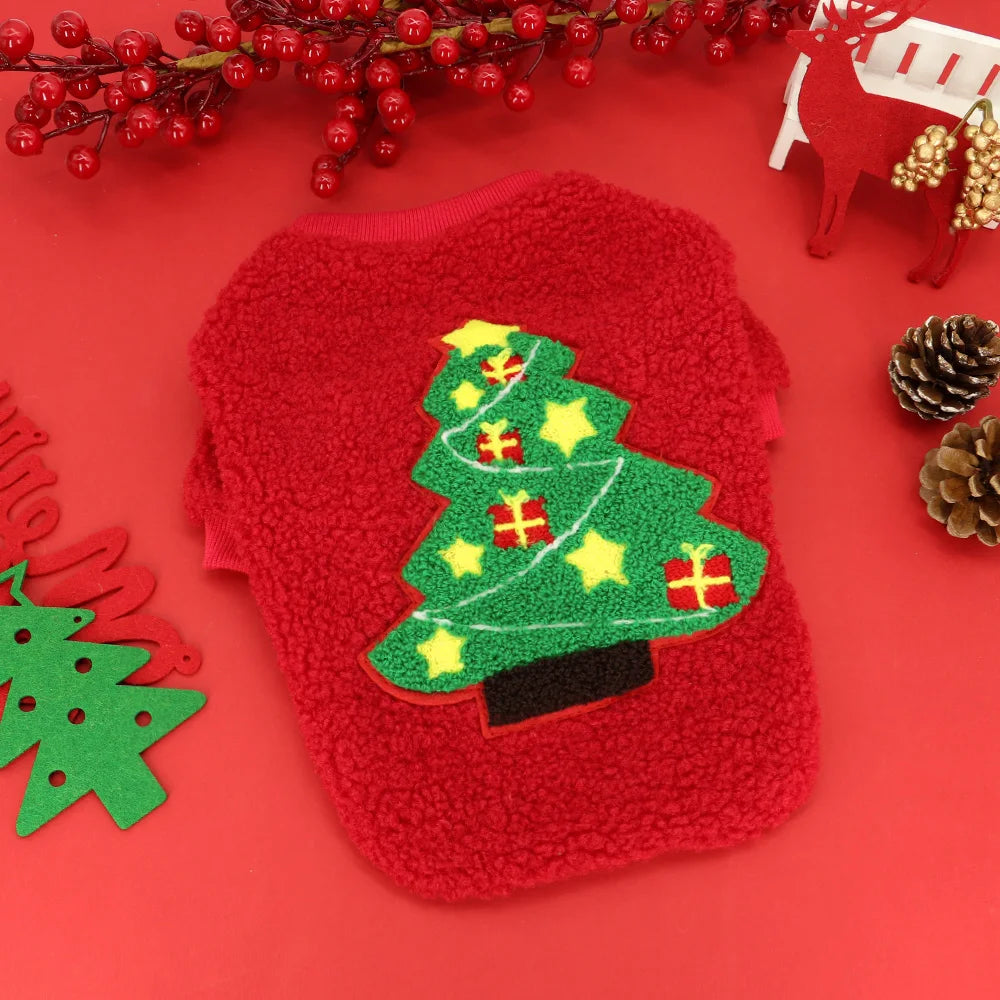 Christmas Dog Clothes – Soft Fleece Puppy & Cat Winter Outfit
