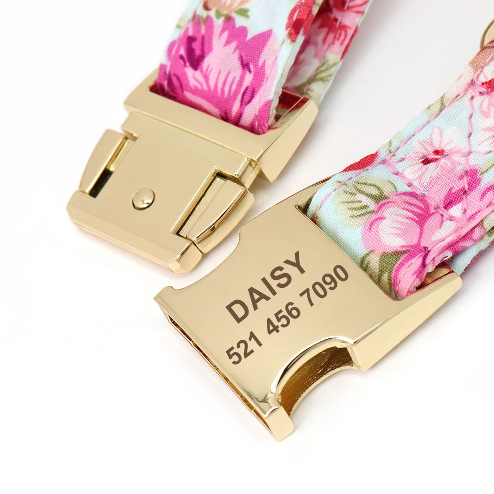 Personalized Dog Collar – Nylon Printed with Free Engraved ID Tag