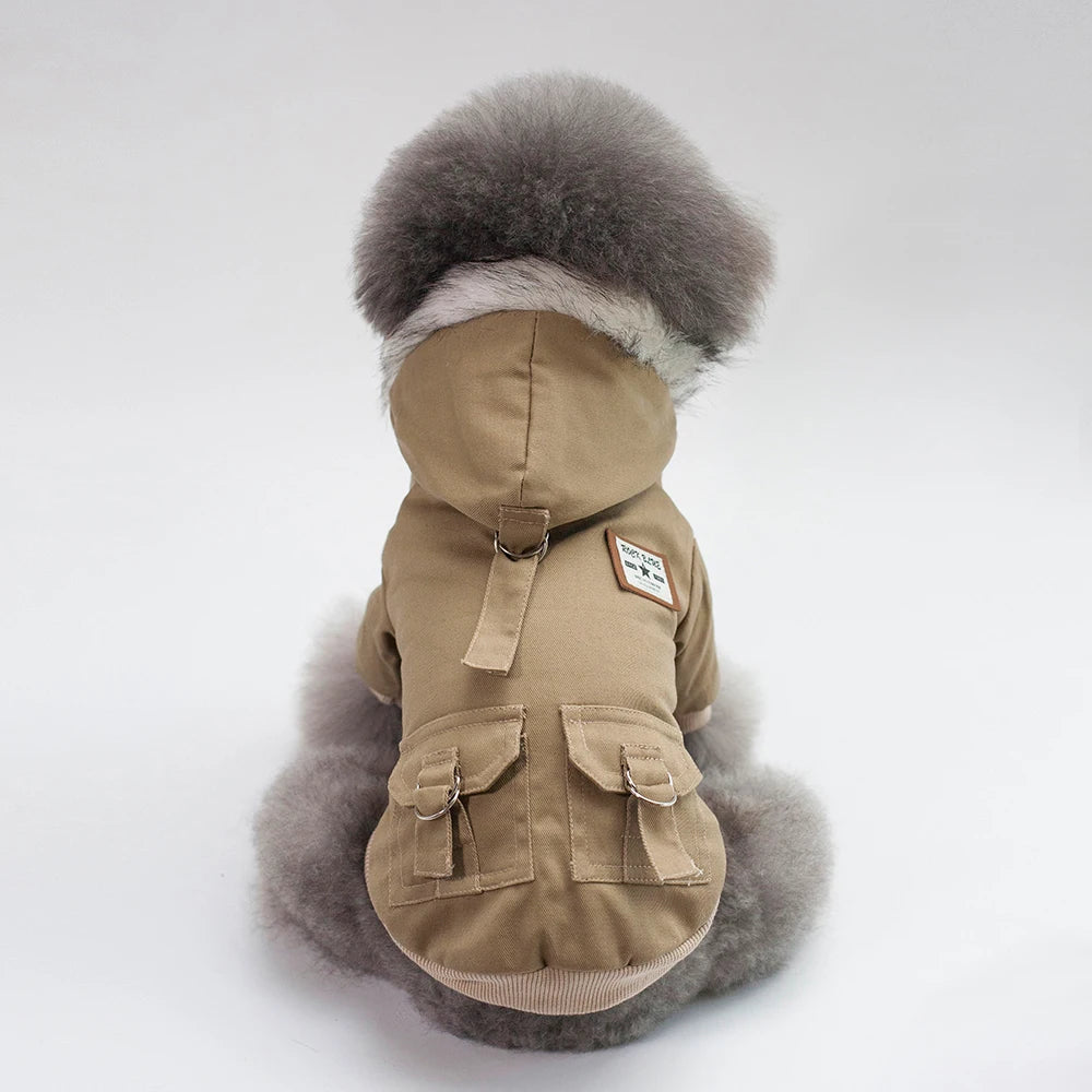 Winter Warm Dog Coat – Soft Hooded Jacket for Small & Medium Dogs