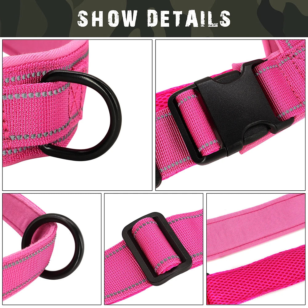 Reflective No Pull Nylon Dog Harness – Adjustable Training & Walking Vest for Medium & Large Dogs