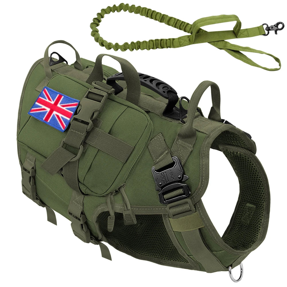 Tactical Dog Harness – Military MOLLE No-Pull Vest for Medium & Large Dogs
