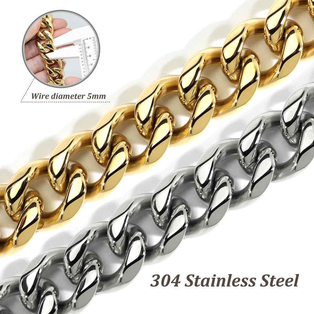 Stainless Steel Dog Chain Collar & Leash Set – Heavy Duty Training Collar for Medium & Large Dogs
