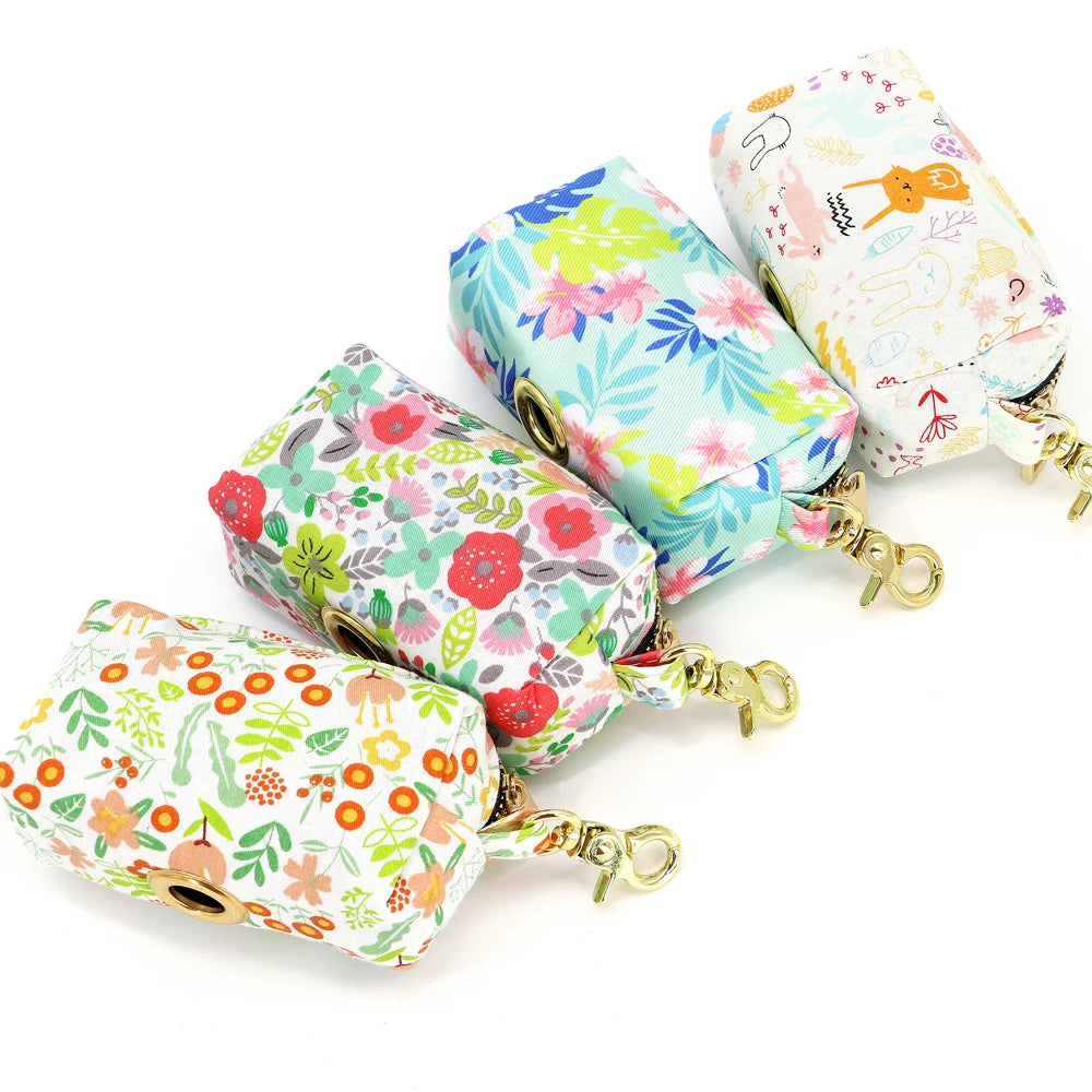 Personalized Floral Dog Collar Set – Collar + Leash + Poop Bag