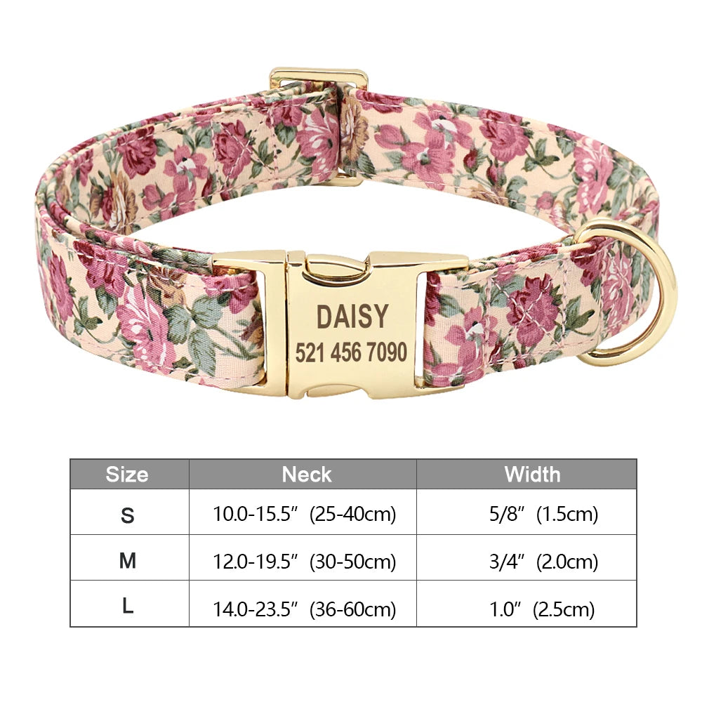Personalized Dog Collar – Nylon Printed with Free Engraved ID Tag