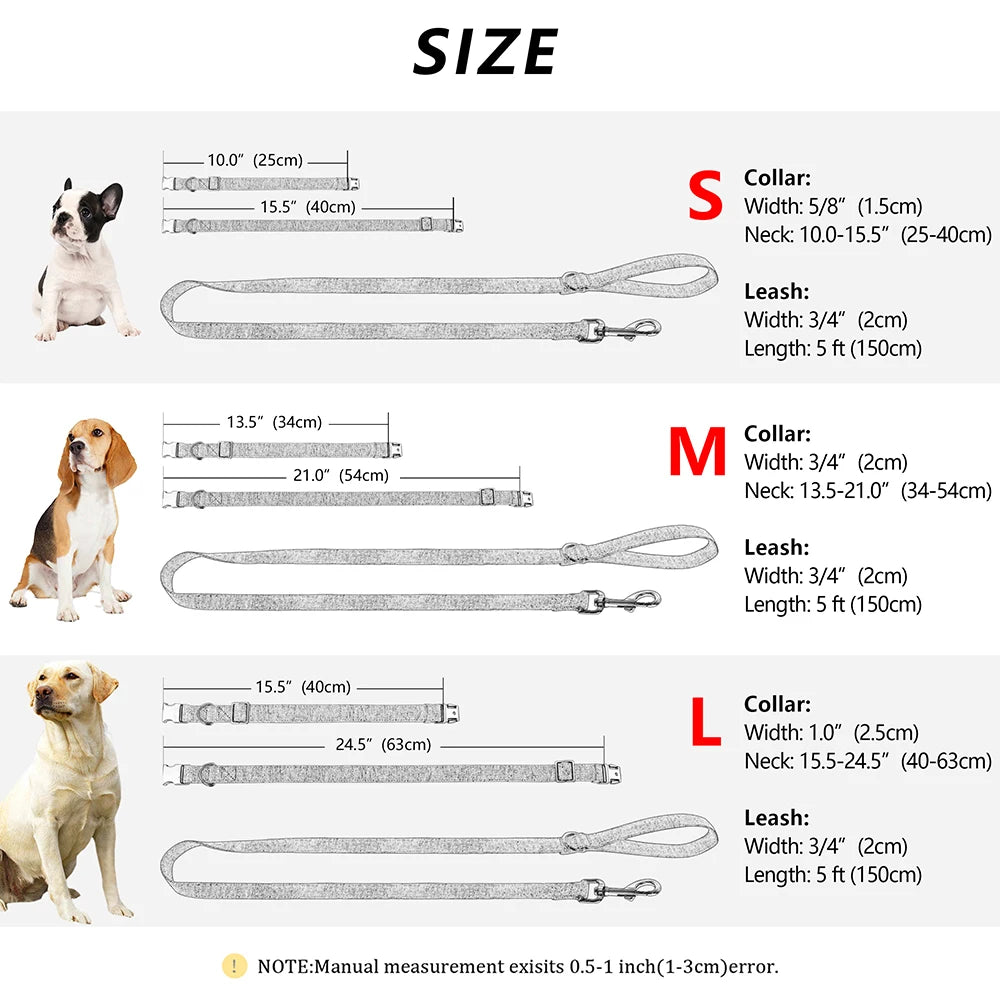 High Quality Personalized Dog Collar – Adjustable Cotton Collar with Custom Engraved ID Tag for Small, Medium & Large Dogs