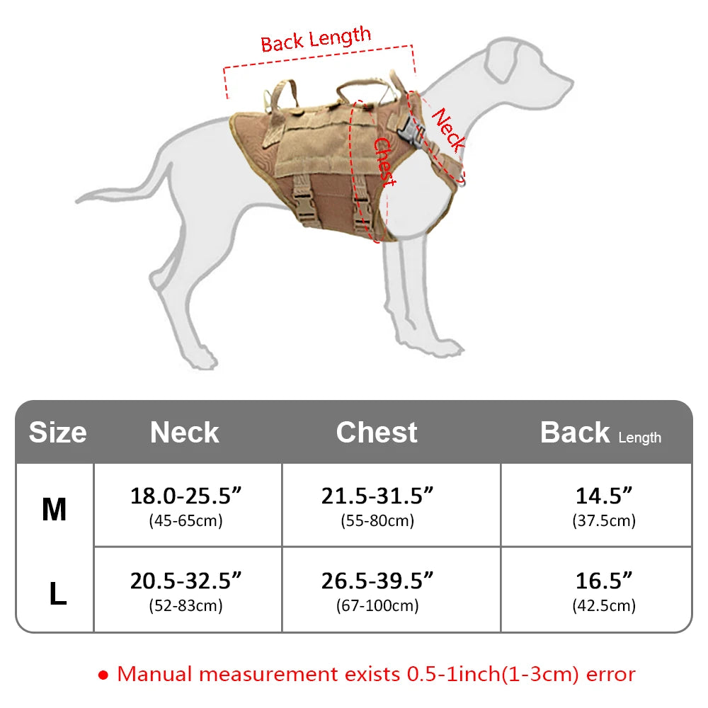 Tactical Dog Harness – Military MOLLE No-Pull Vest for Medium & Large Dogs