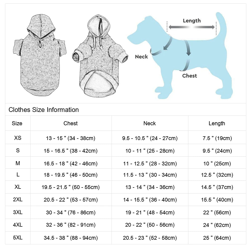 Custom Dog & Cat Hoodie – Personalized Winter Pet Sweatshirt Coat for Small & Medium Breeds