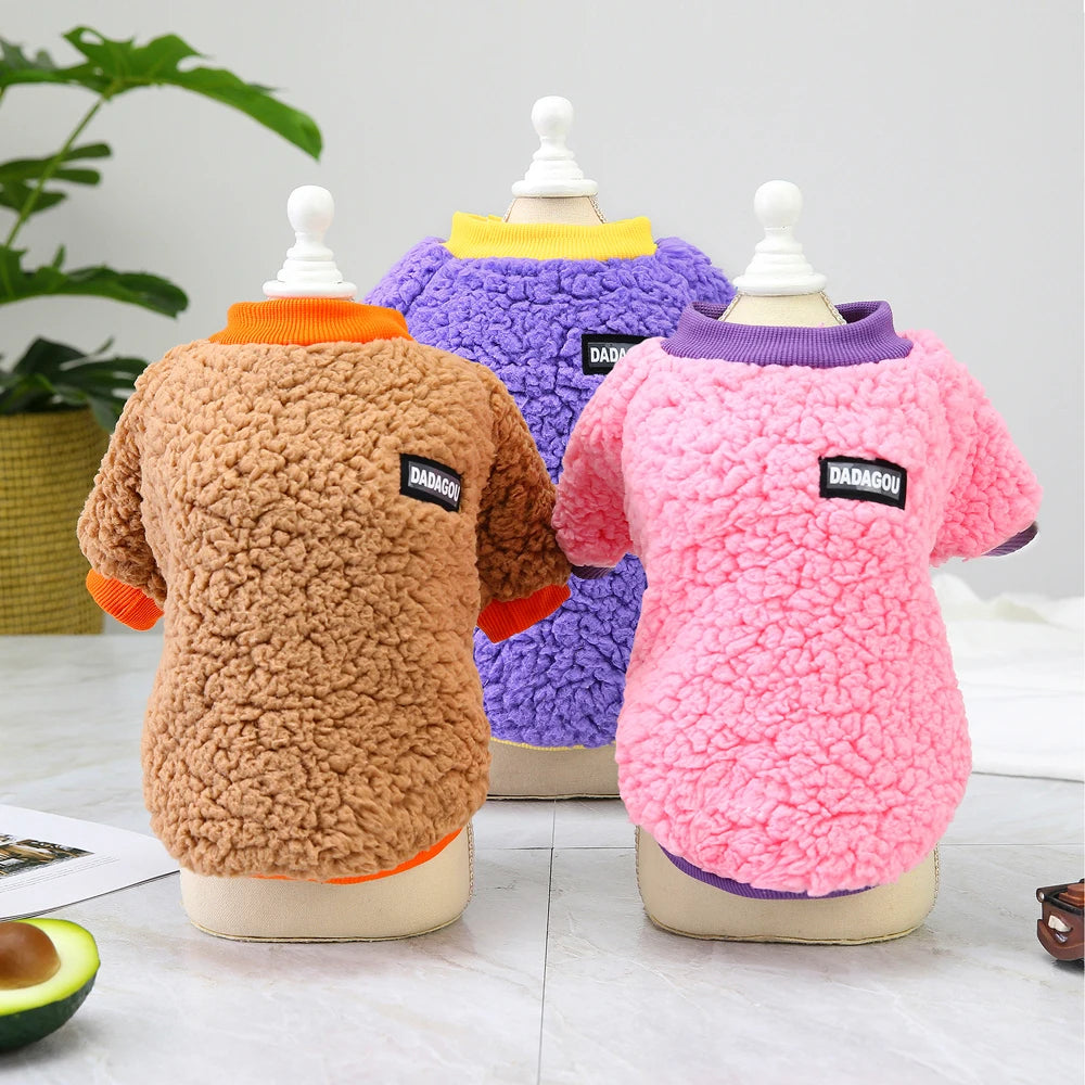Winter Fleece Dog Jacket – Warm Teddy Coat for Small & Medium Pets