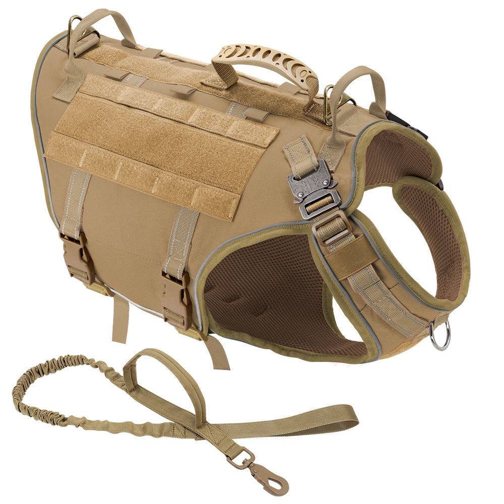 Tactical Dog Training Vest – Military No Pull Harness for K9, Hiking & Outdoor Adventures