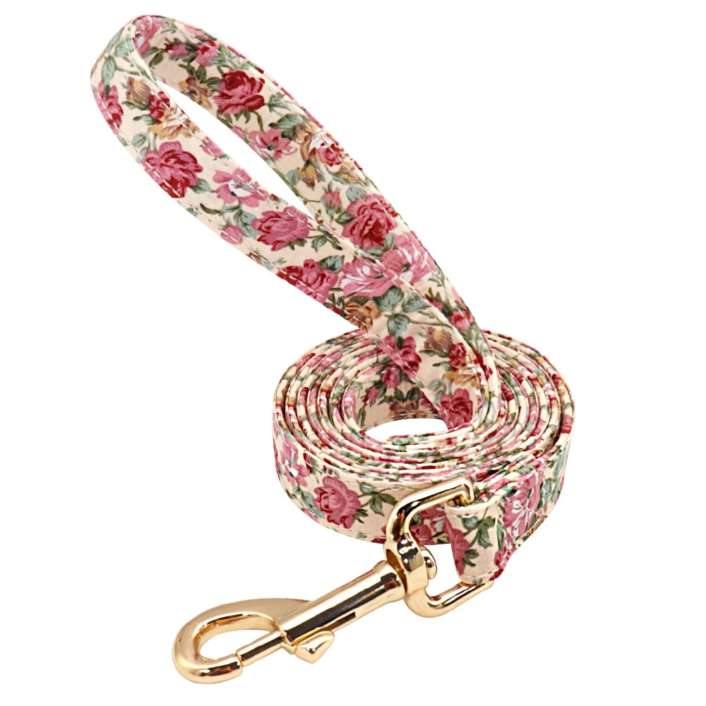 Personalized Printed Dog Collar Leash Set - Custom Nylon Collar & Leash with Free Engraved Nameplate for Small, Medium, and Large Dogs