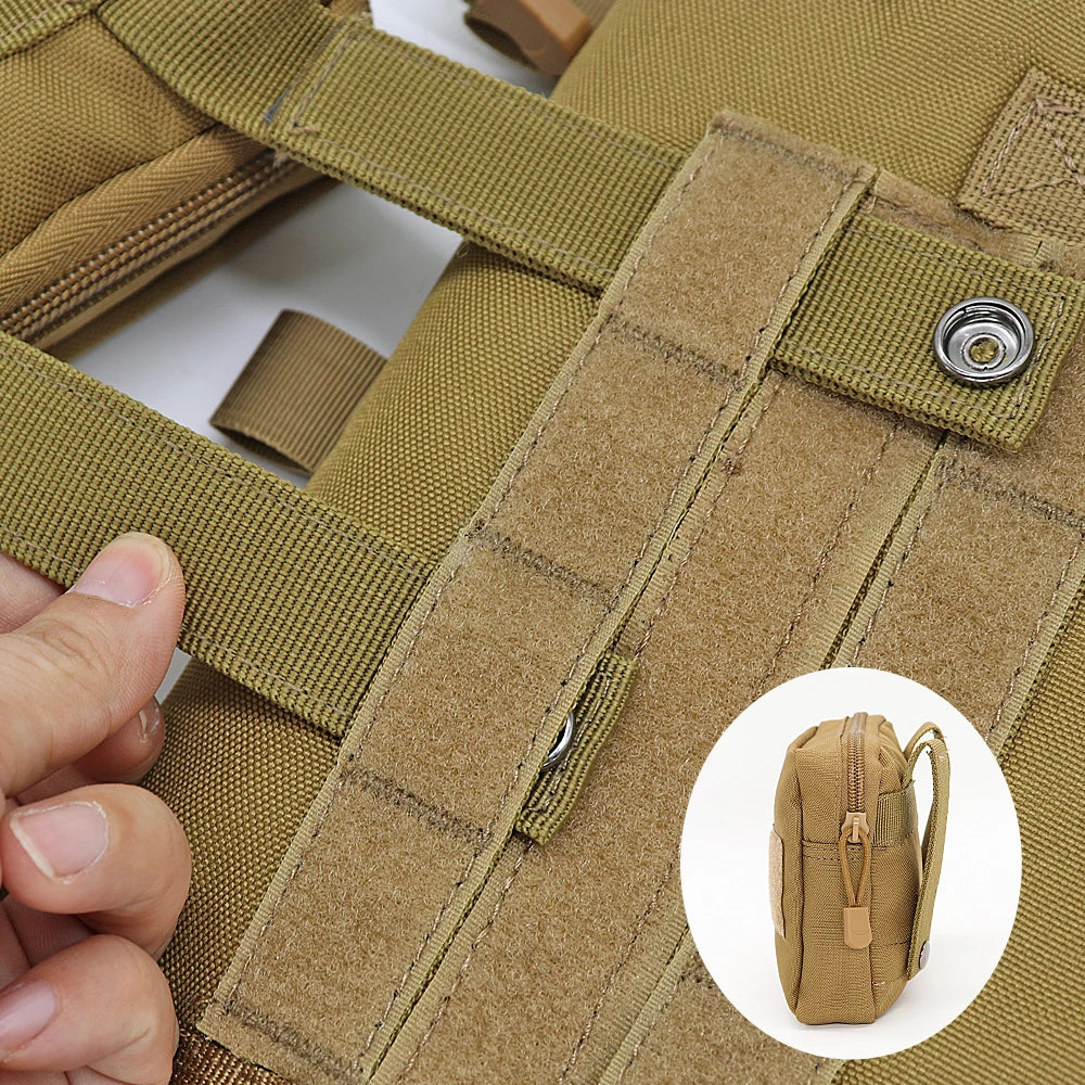 Dog Tactical Harness MOLLE Vest – Adjustable Military Training Harness with 2 Detachable Pouches for Medium & Large Dogs