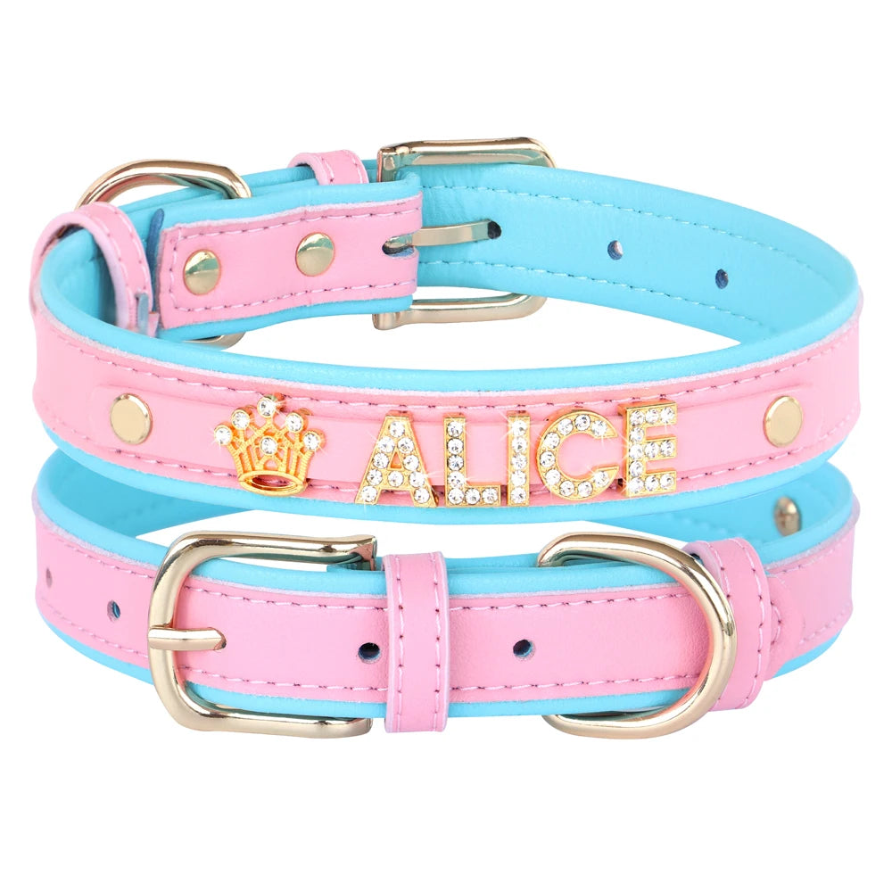 Personalized Small Dog Cat Collar – DIY Rhinestone Bling Charm