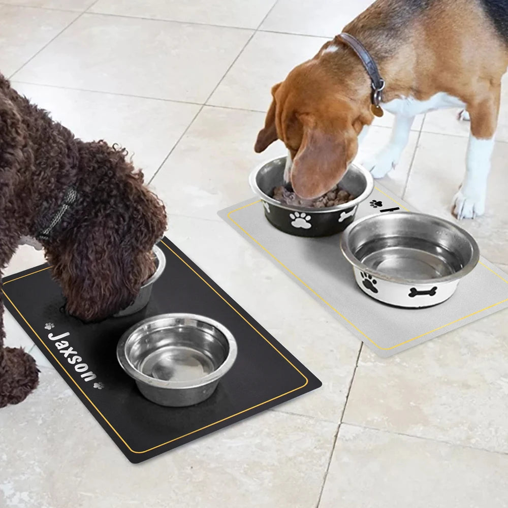 🐾 Custom Name Pet Placemat – Waterproof Dog & Cat Feeding Mat