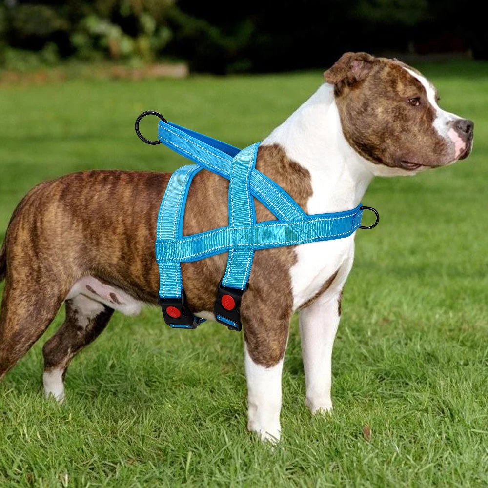 No Pull Nylon Dog Harness Reflective Adjustable Dog Harness Vest For Medium Large Dogs Walking Training Belt Pet Supplies