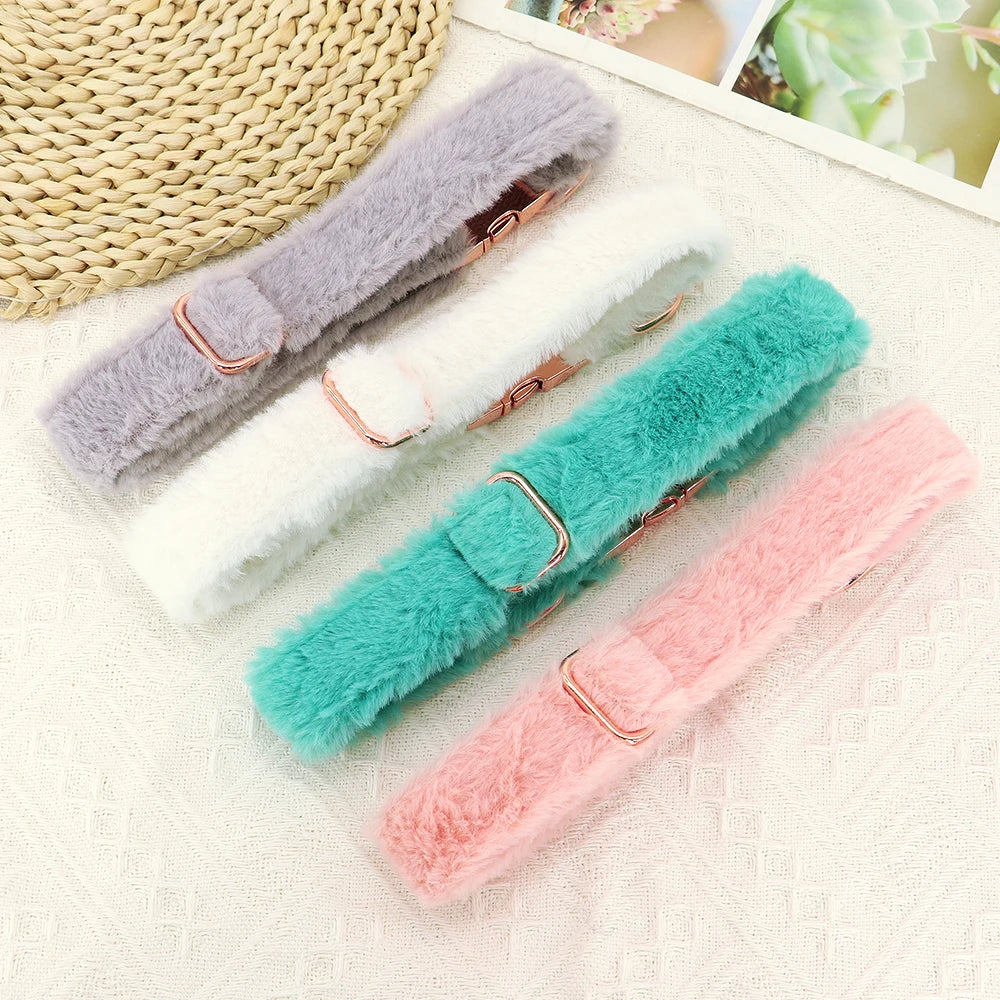Soft Personalized Dog Collar – Winter Warm Fur Customized ID Collars for Small, Medium & Large Dogs (French Bulldog, Chihuahua)