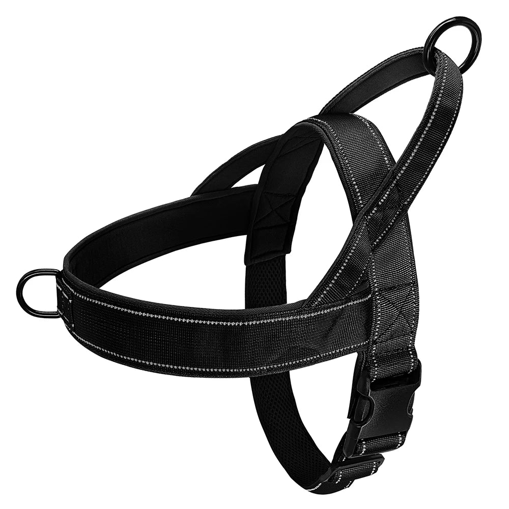 Reflective No Pull Nylon Dog Harness – Adjustable Training & Walking Vest for Medium & Large Dogs