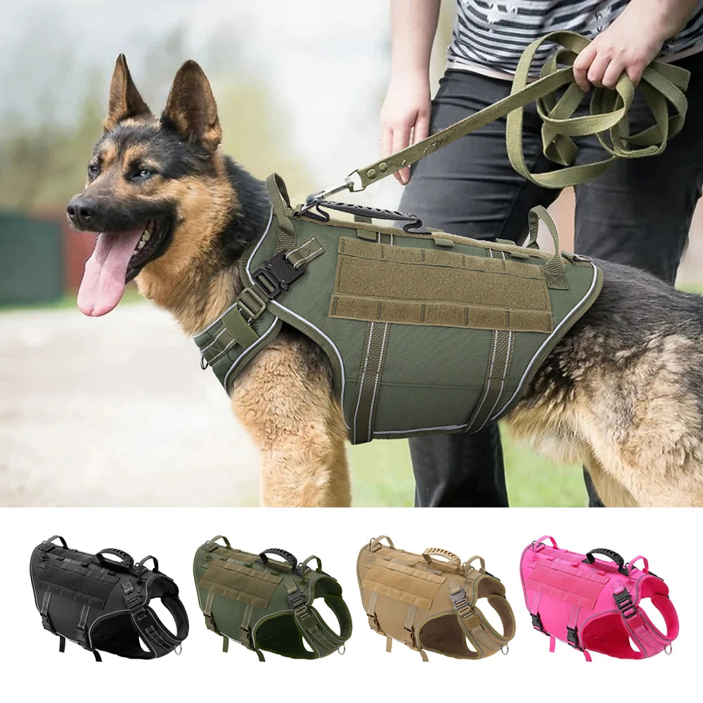 Tactical Dog Training Vest – Military No Pull Harness for K9, Hiking & Outdoor Adventures
