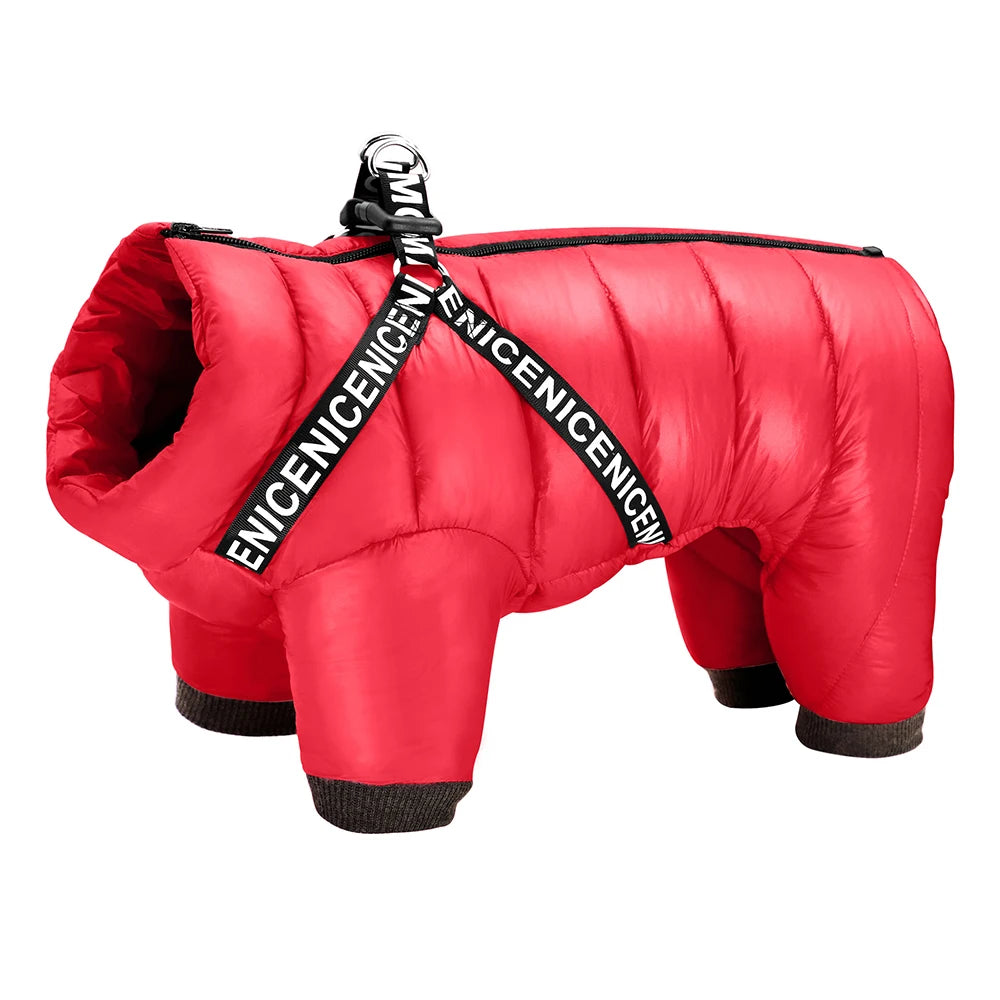 Winter Waterproof Dog Jacket – Super Warm Pet Jumpsuit Coat for Small, Medium & Large Dogs