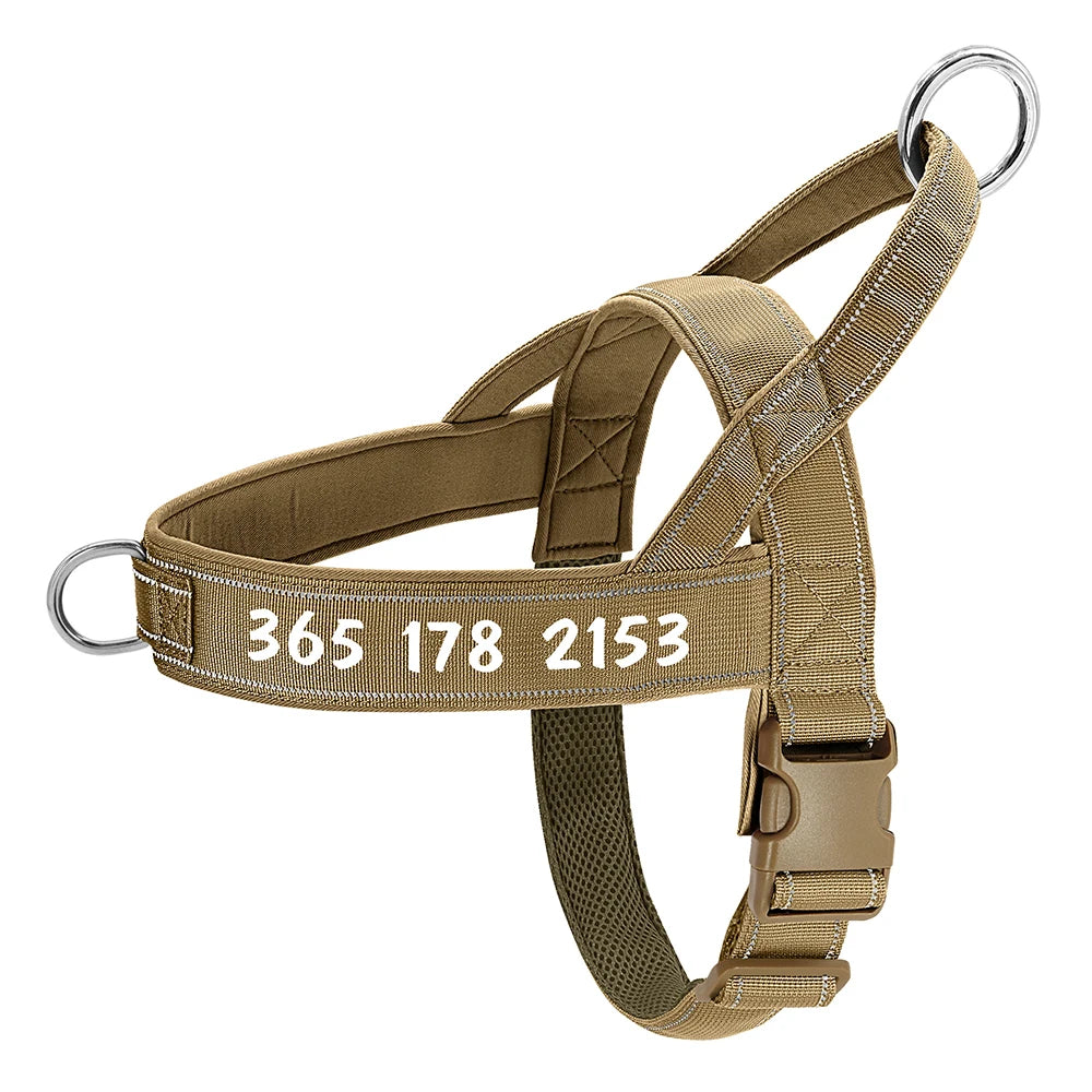 Personalized Reflective No-Pull Dog Harness – Adjustable Nylon Training Vest for Medium & Large Dogs