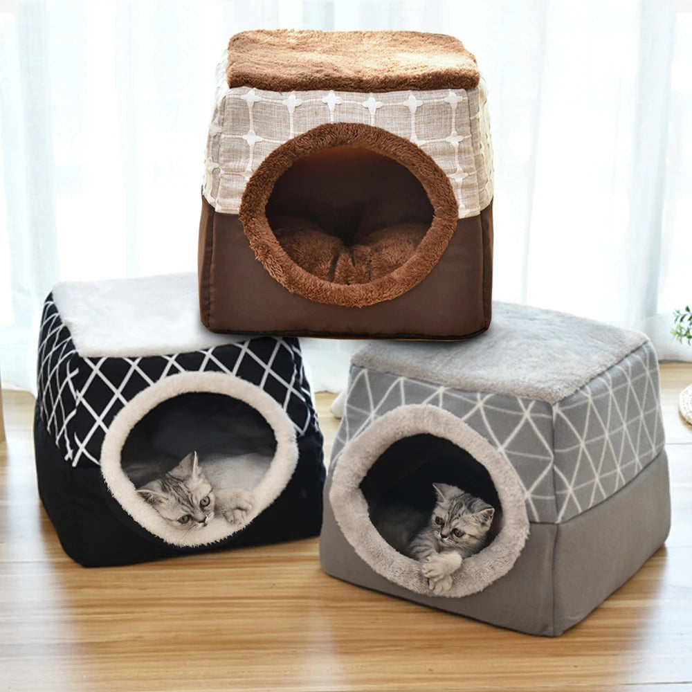Warm Pet Bed & Soft Nest – Cozy Dual-Use Sleeping Haven