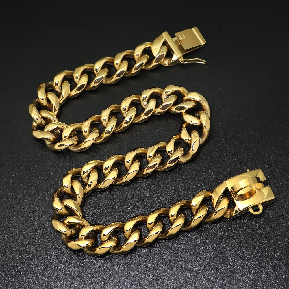 Stainless Steel Dog Chain Collar & Leash Set – Heavy Duty Training Collar for Medium & Large Dogs