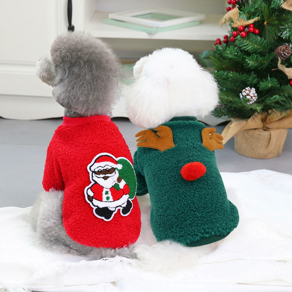 Christmas Dog Clothes – Soft Fleece Puppy & Cat Winter Outfit