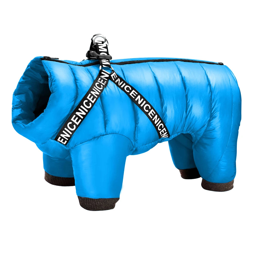 Winter Waterproof Dog Jacket – Super Warm Pet Jumpsuit Coat for Small, Medium & Large Dogs