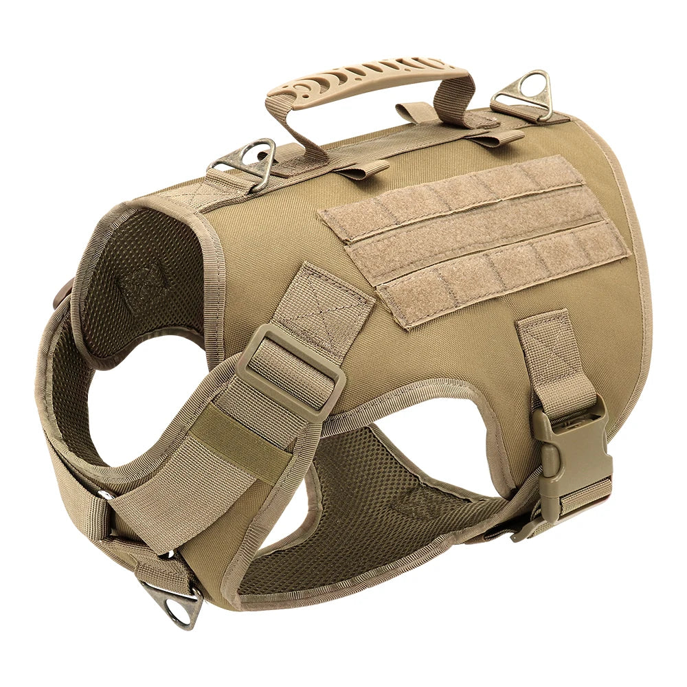 Tactical Dog Harness – No Pull Adjustable Military Training Harness with Handle & Molle System for Medium & Large Dogs