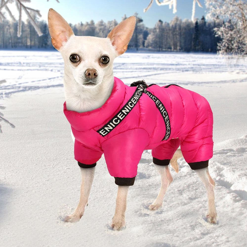 Winter Waterproof Dog Jacket – Super Warm Pet Jumpsuit Coat for Small, Medium & Large Dogs