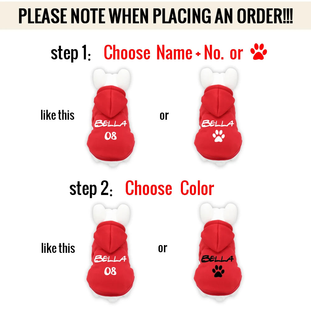 Custom Dog & Cat Hoodie – Personalized Pet Name Sweatshirt for Small, Medium & Large Dogs