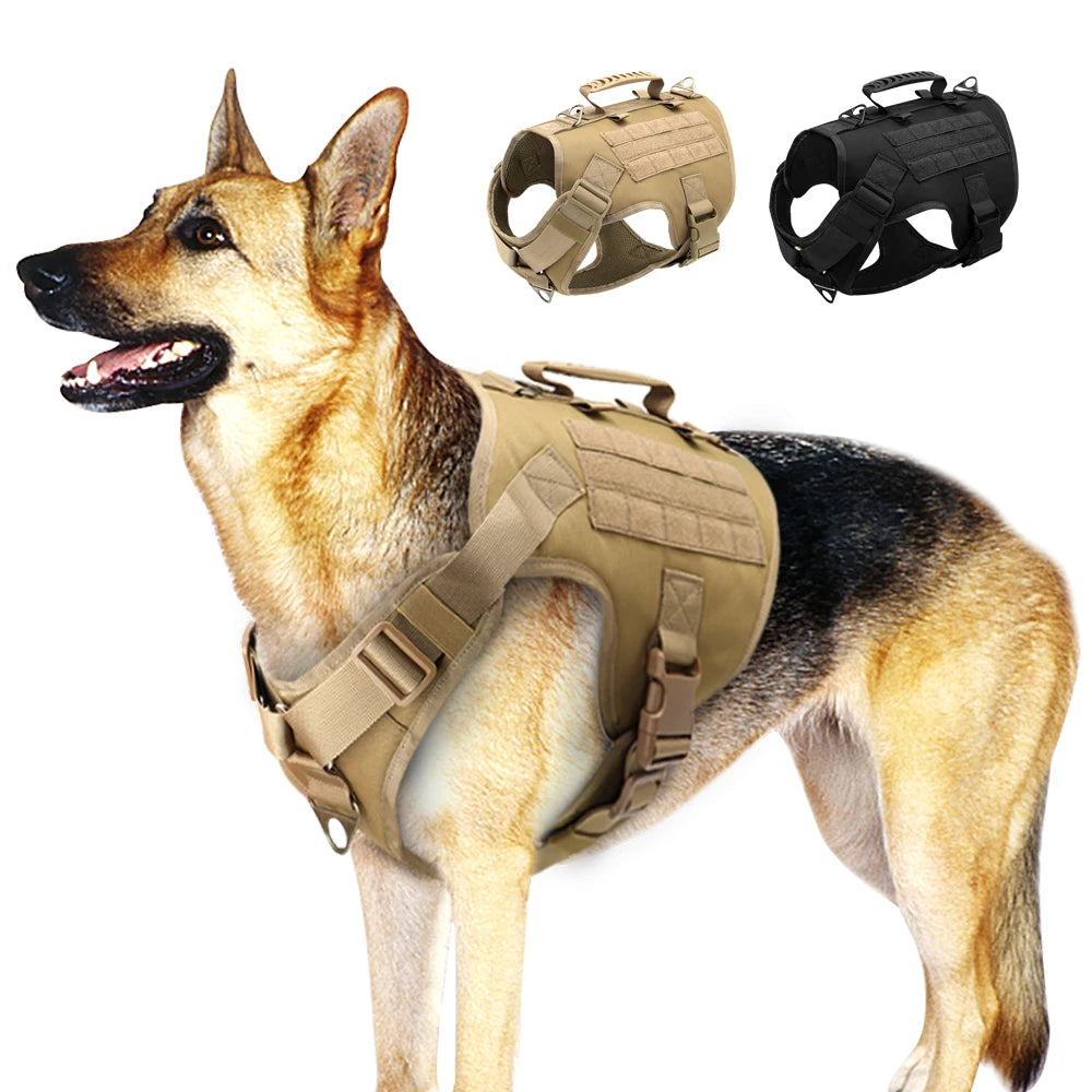 Tactical Dog Harness – Military Training MOLLE Vest for Medium & Large Dogs