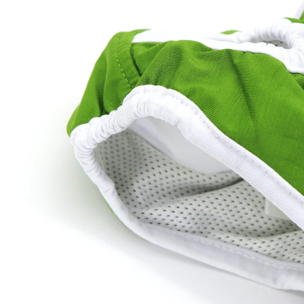 Washable Dog Physiological Pants – Soft Cotton Female Dog Diapers & Sanitary Underwear (Blue/Green, S–2XL)