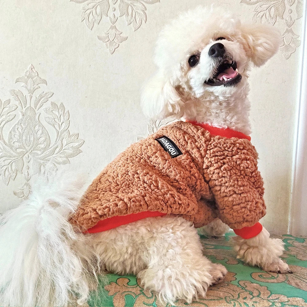 Winter Fleece Dog Jacket – Warm Teddy Coat for Small & Medium Pets