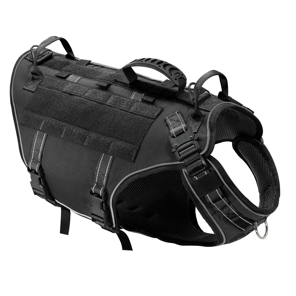 Tactical Dog Harness – No Pull Adjustable Military Training Harness with Handle & Molle System for Medium & Large Dogs