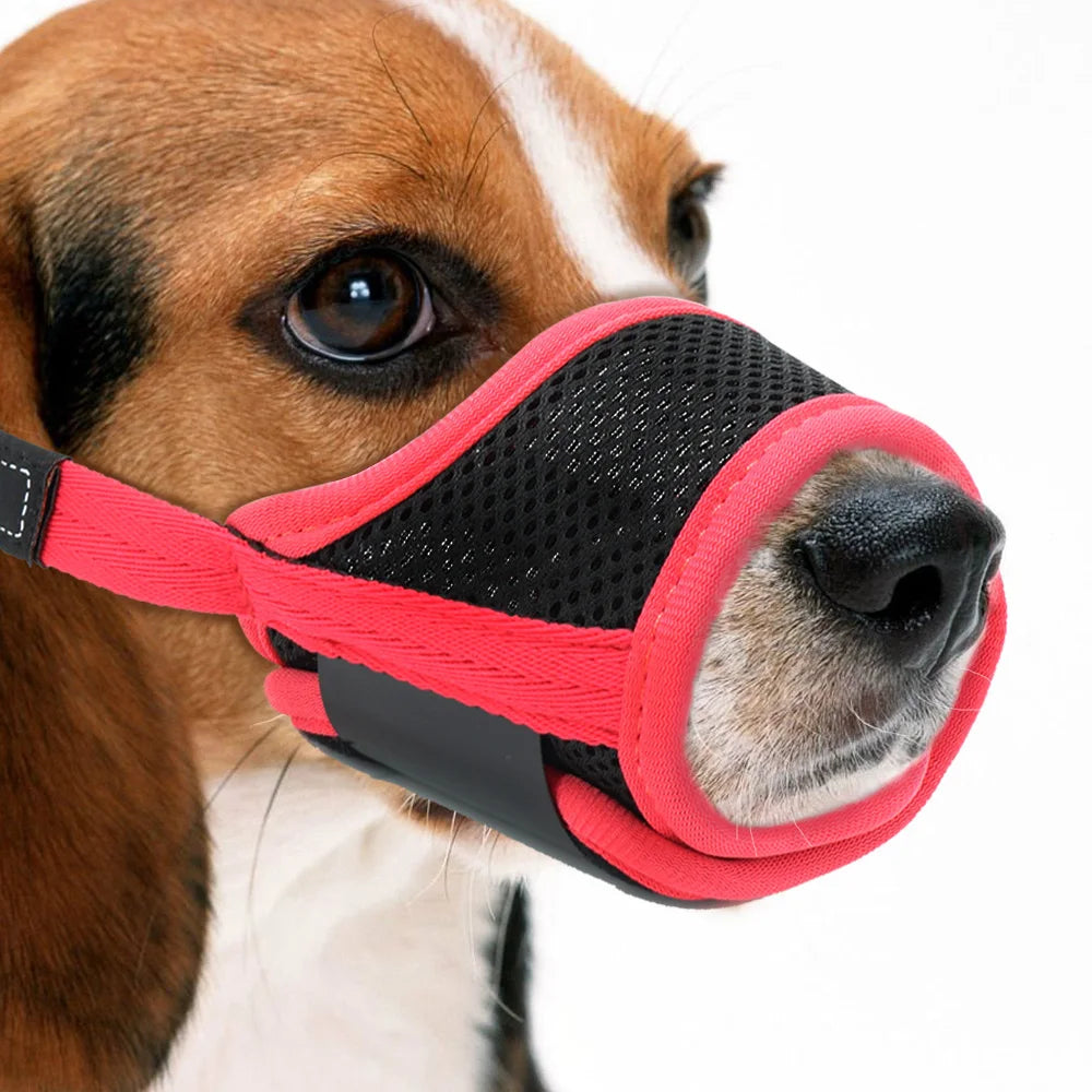 Breathable Mesh Dog Muzzle – Adjustable Anti-Bark & Chew Training Muzzle for Small, Medium & Large Dogs