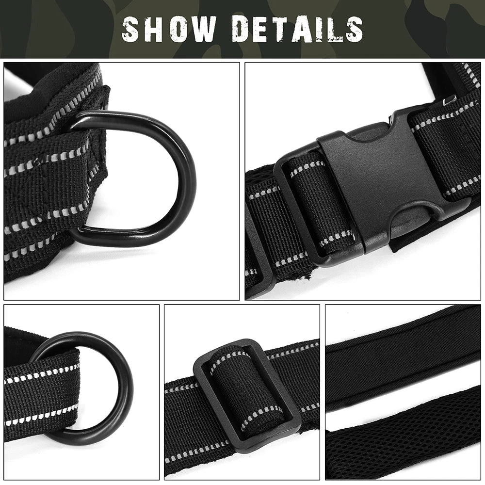Personalized Reflective No-Pull Dog Harness – Adjustable Nylon Training Vest for Medium & Large Dogs