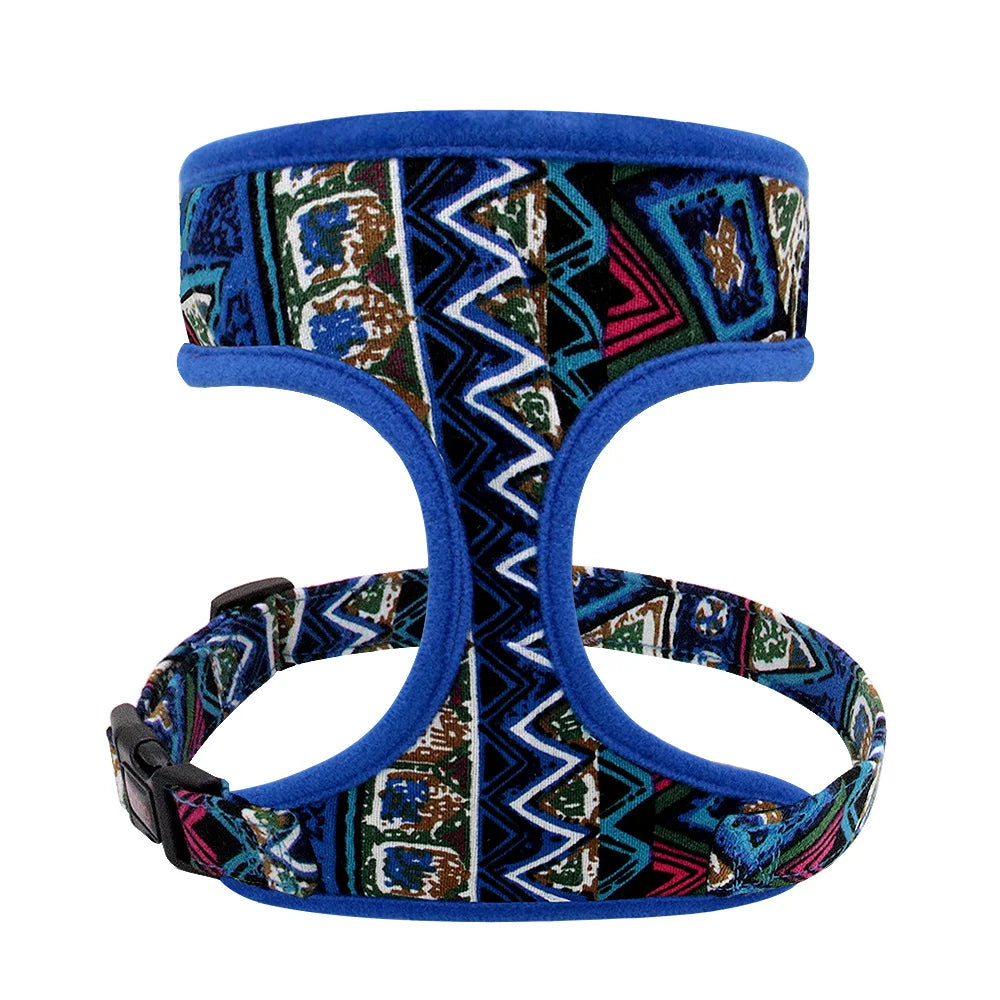 Adjustable Nylon Dog Harness Breathable Printed Dog Harness Vest For Small Medium Large Dogs French Bulldog Pet Supplies
