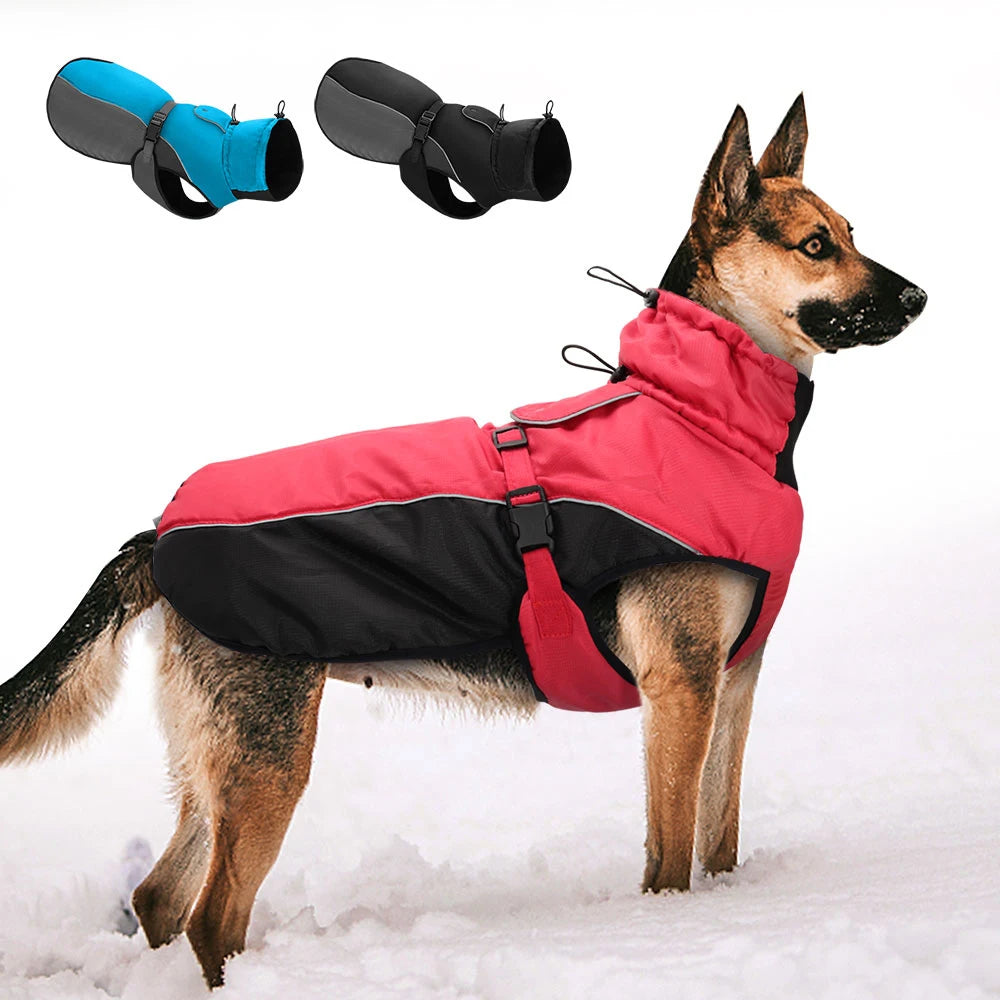 Waterproof Winter Dog Jacket – Reflective Vest Coat for Medium & Large Dogs (XL–6XL)