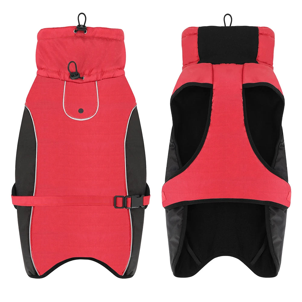 Waterproof Large Dog Coat – Warm Reflective Winter Jacket for Medium & Big Dogs (XL–6XL)