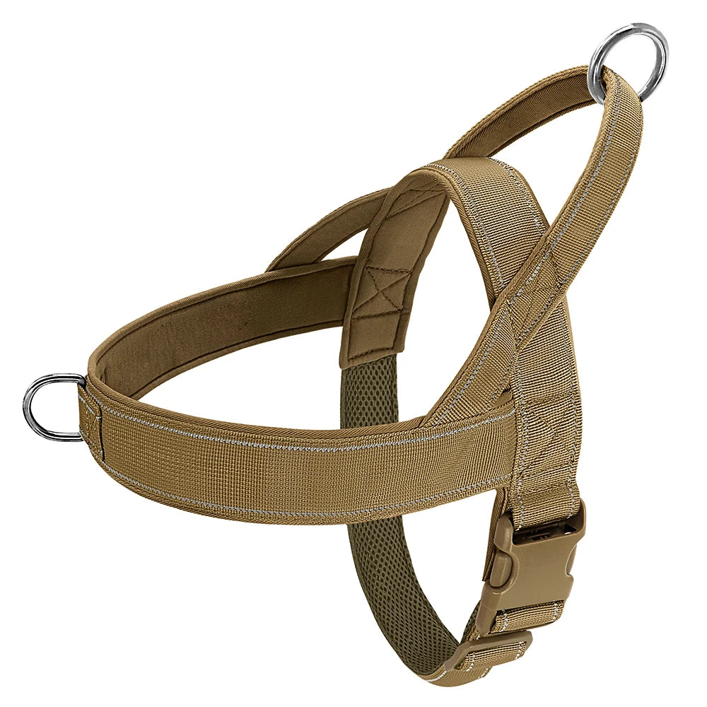 Reflective No Pull Nylon Dog Harness – Adjustable Training & Walking Vest for Medium & Large Dogs