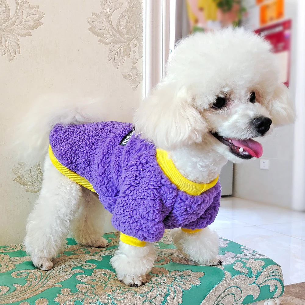 Winter Fleece Dog Jacket – Warm Teddy Coat for Small & Medium Pets