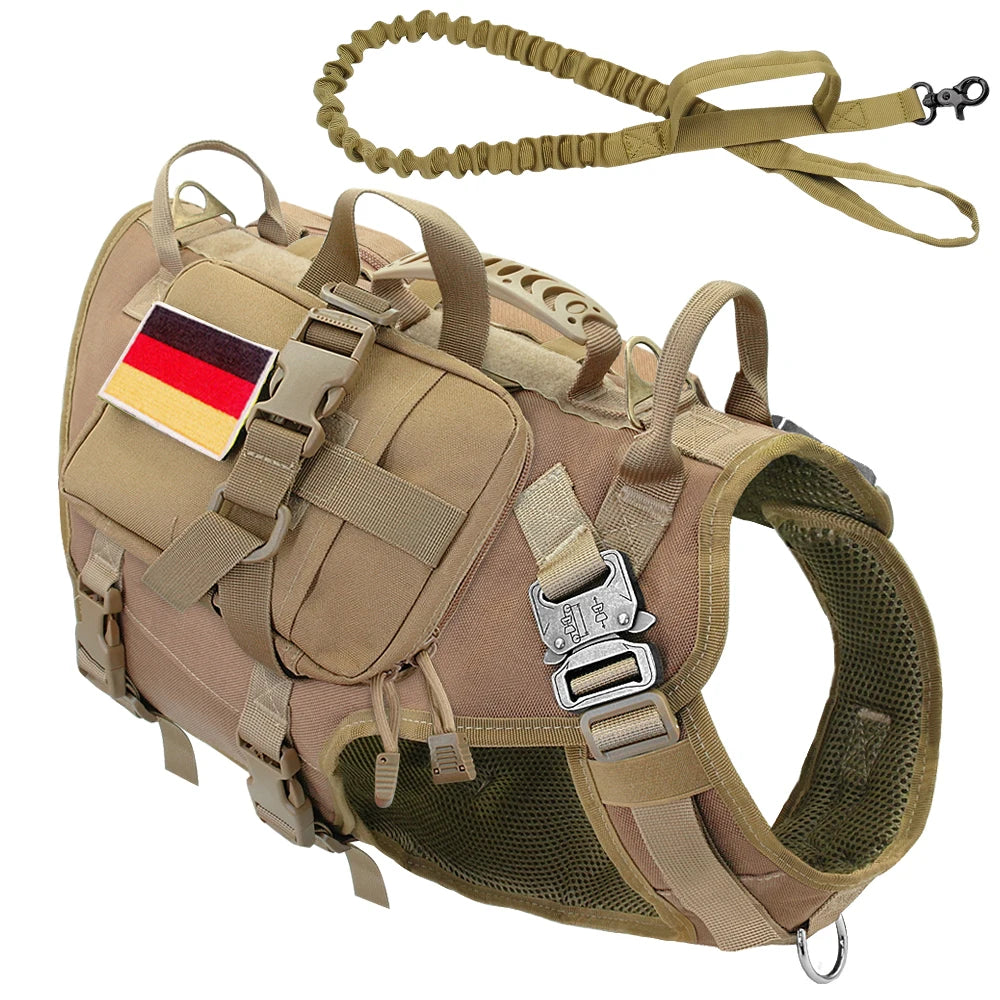 Tactical Dog Harness – Military MOLLE No-Pull Vest for Medium & Large Dogs