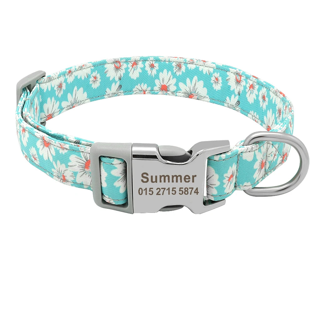 Custom Dog Collar Personalized Pet Dog ID Name Tag Accessories Collars Small Medium Large Nylon Engraved Puppy Dogs Collars S-L