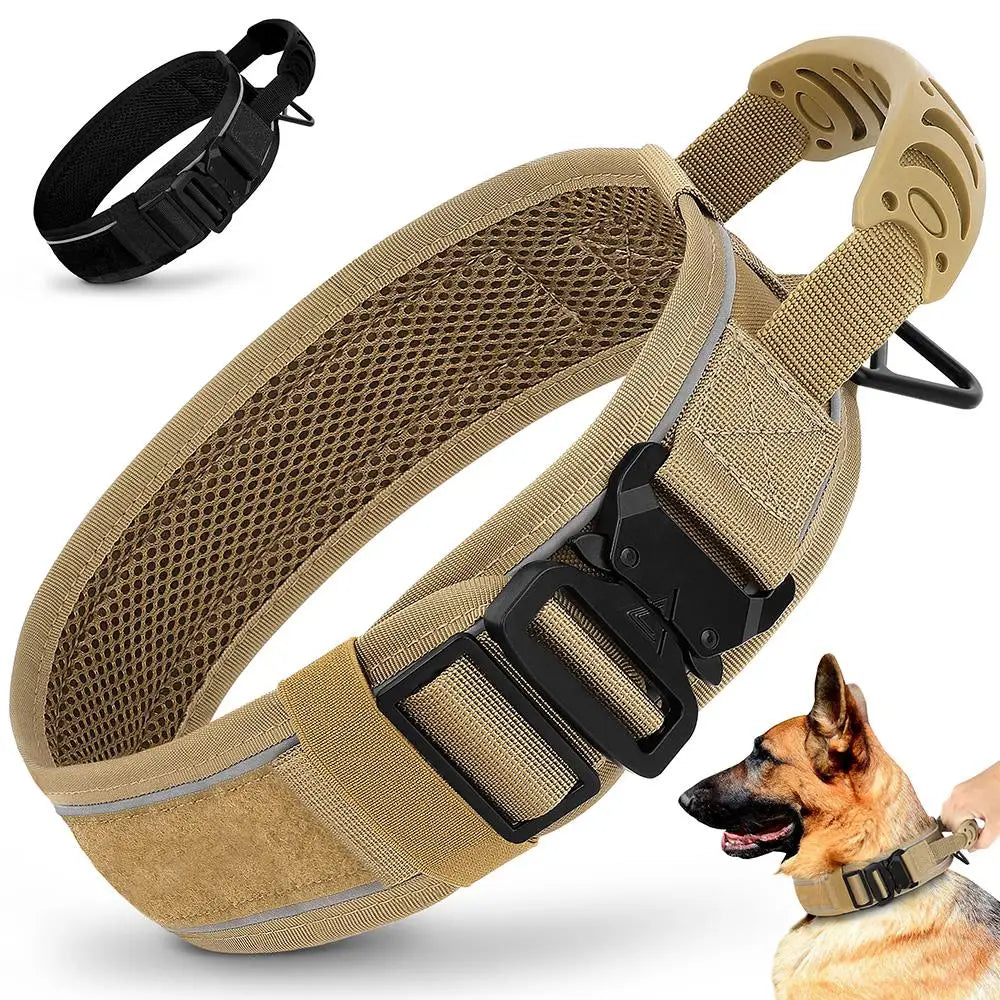 Tactical Dog Collar & Leash Set – Adjustable, Durable Nylon for Medium & Large Dogs