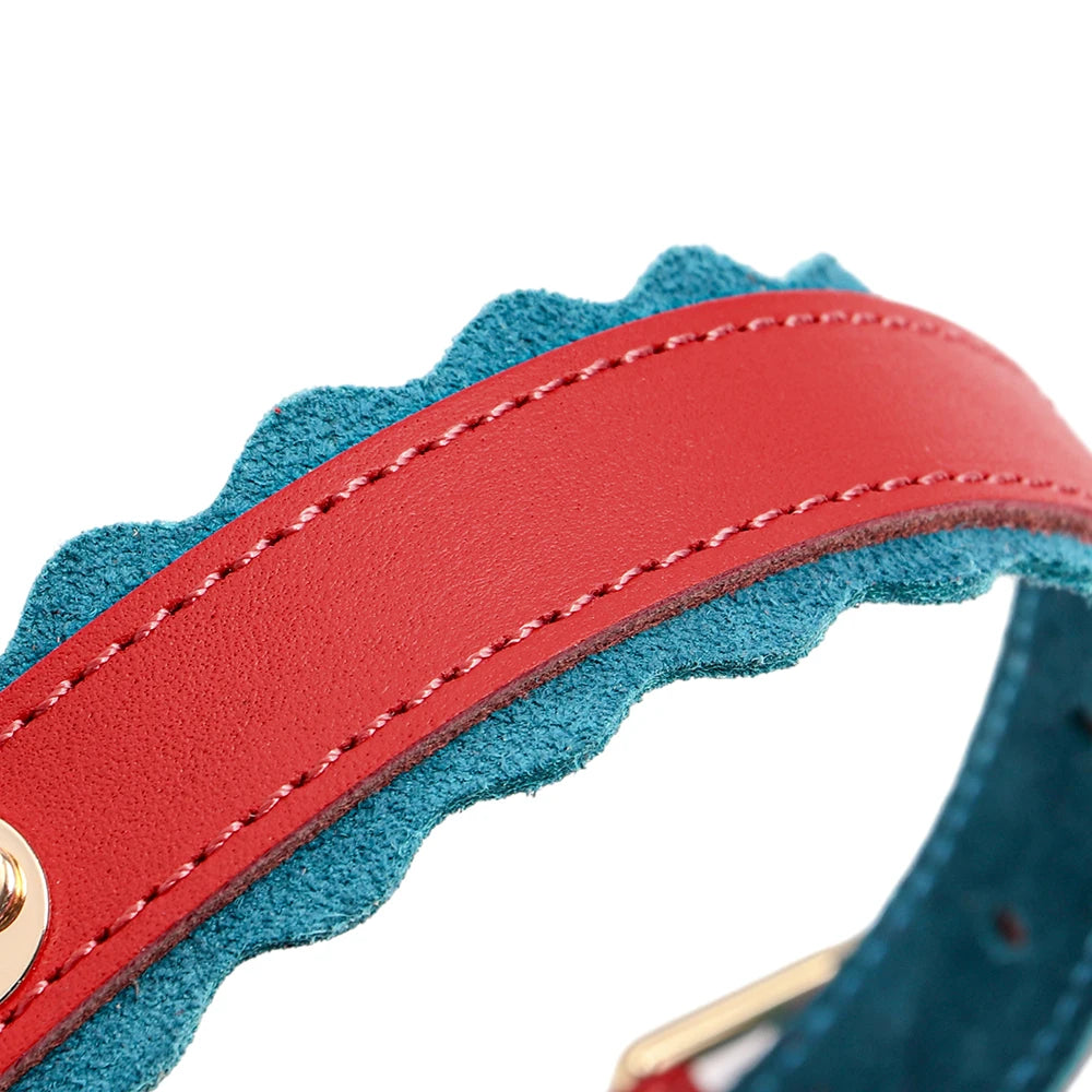 Custom Leather Dog Collar – Personalized Engraved ID Tag, Soft Padded Adjustable for Small & Medium Dogs