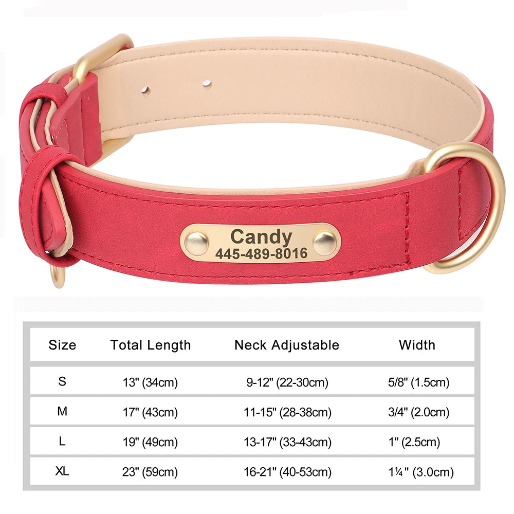 Custom Leather Dog Collar – Personalized with Free Engraving | XS–XXL Sizes